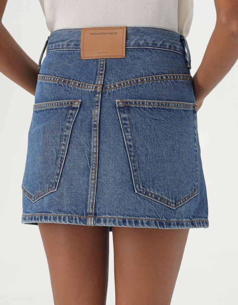 Denim Wrap Mini Skirt