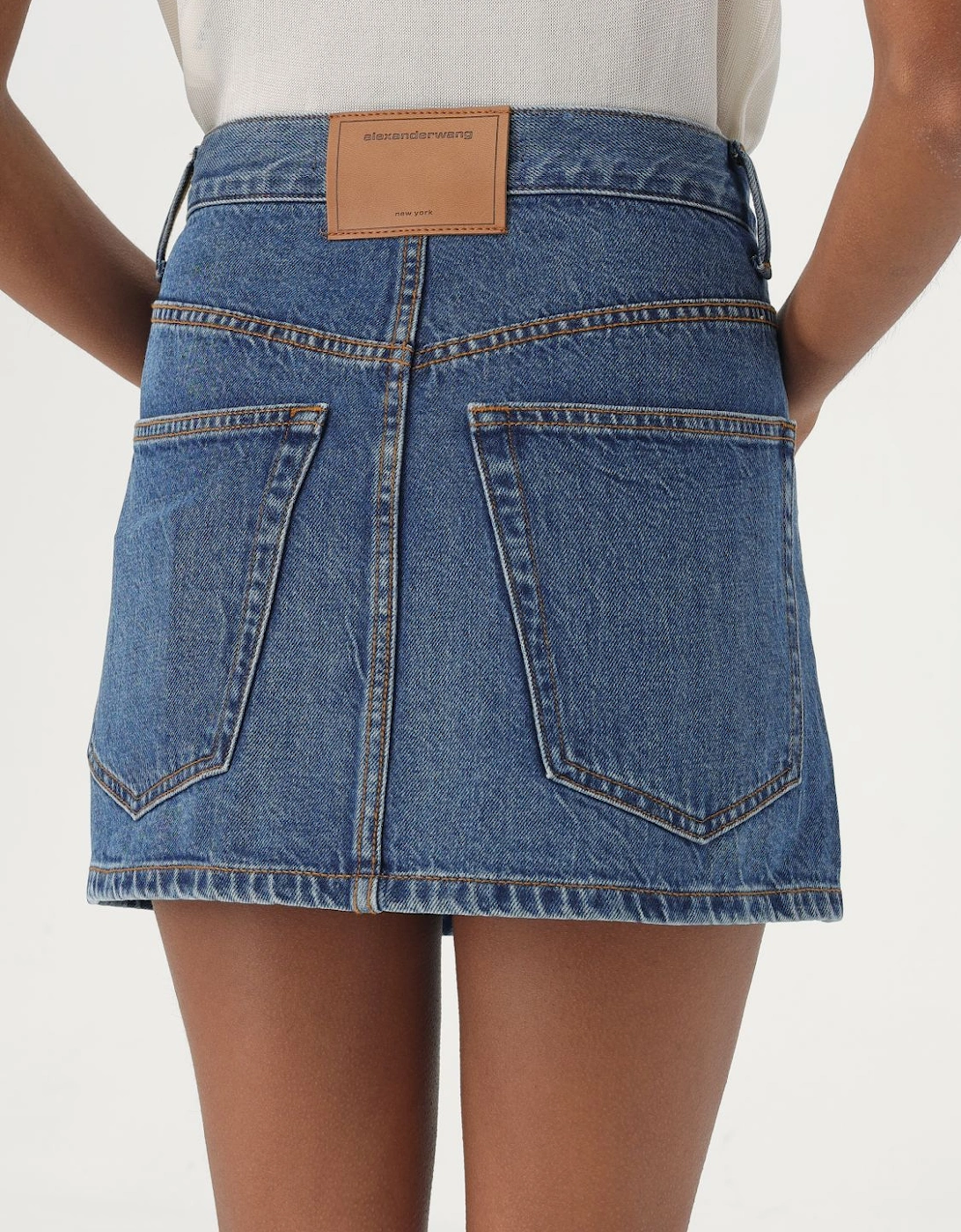 Denim Wrap Mini Skirt