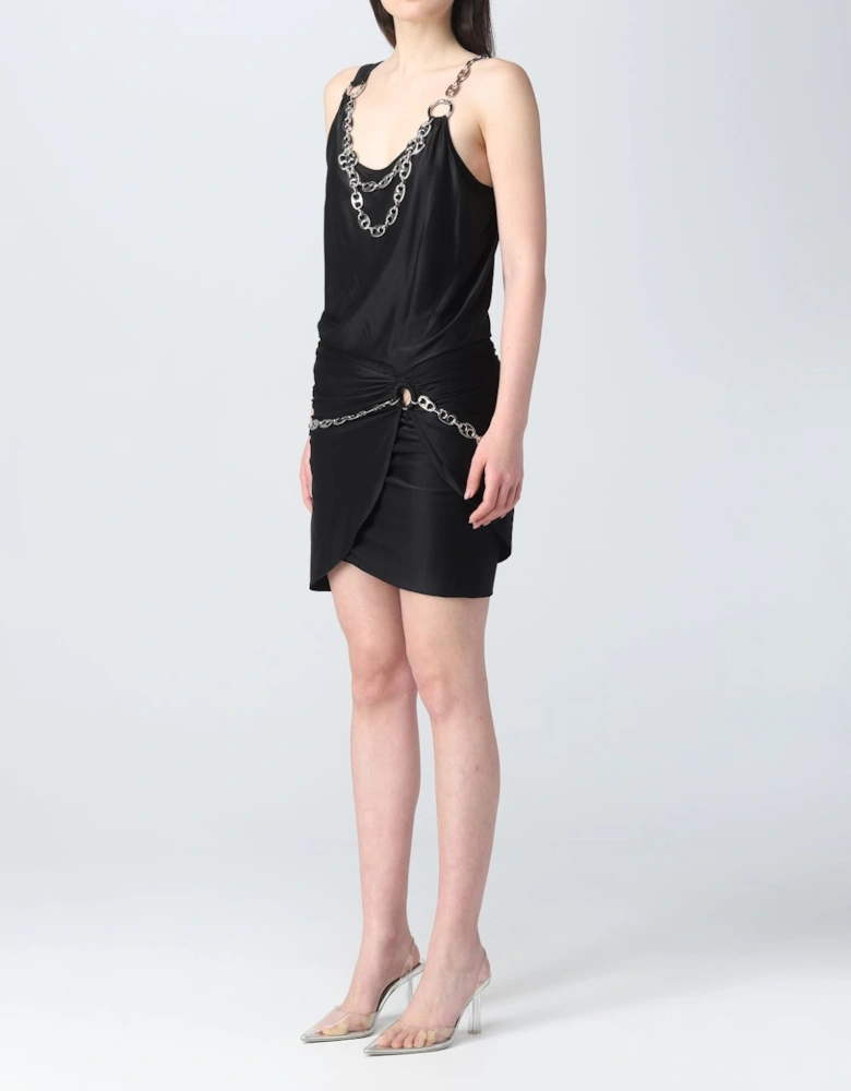 Chain Mini Dress Draped Design