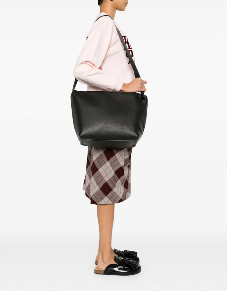 Chain Leather Shoulder Bag Knotted Strap