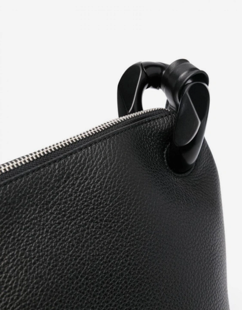 Chain Leather Shoulder Bag Knotted Strap