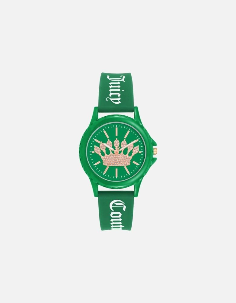 Crown Watch Green Silicone Band