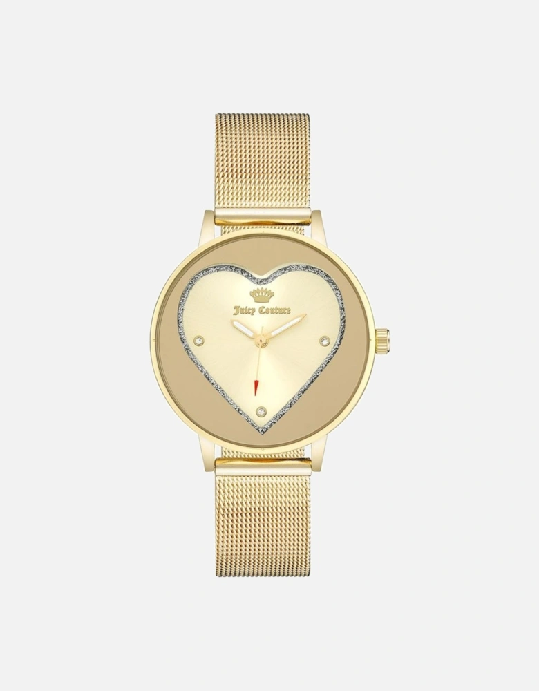 Heart Watch Gold Mesh Band Style