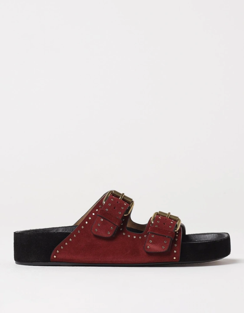 Dany Studded Suede Sandals Flat