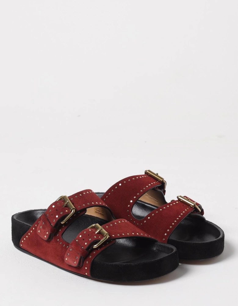 Dany Studded Suede Sandals Flat