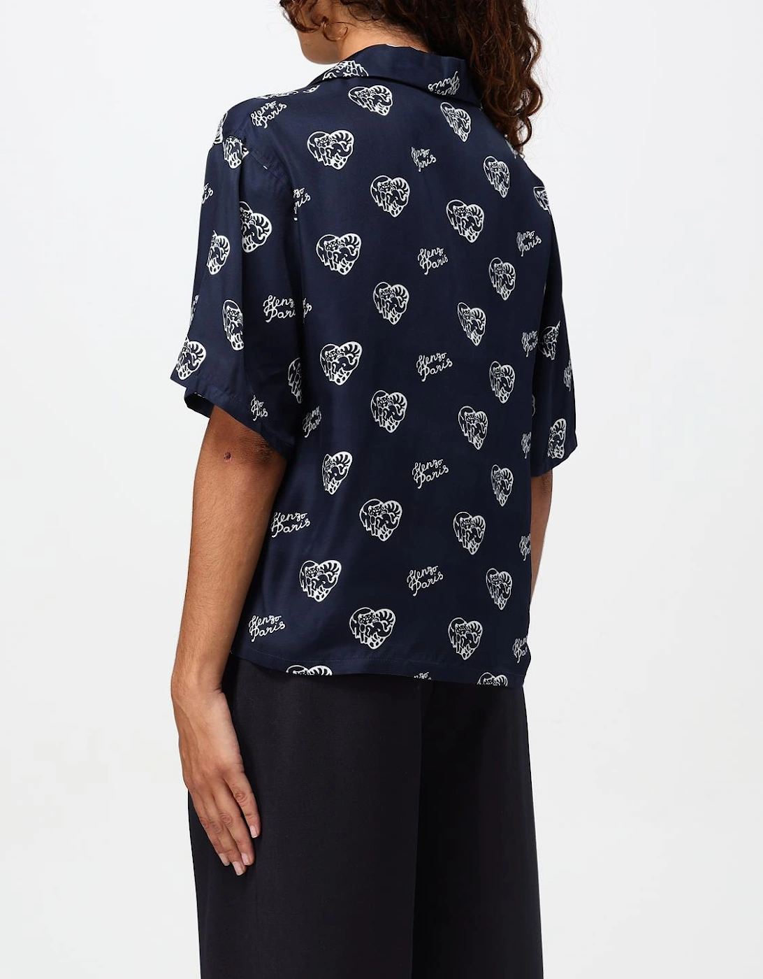 Silk Heart Print Shirt
