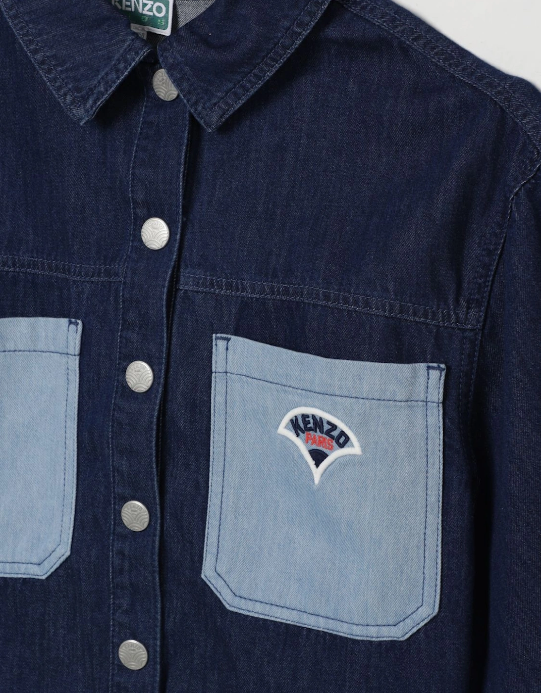 Kids Cropped Denim Jacket Patch Pockets