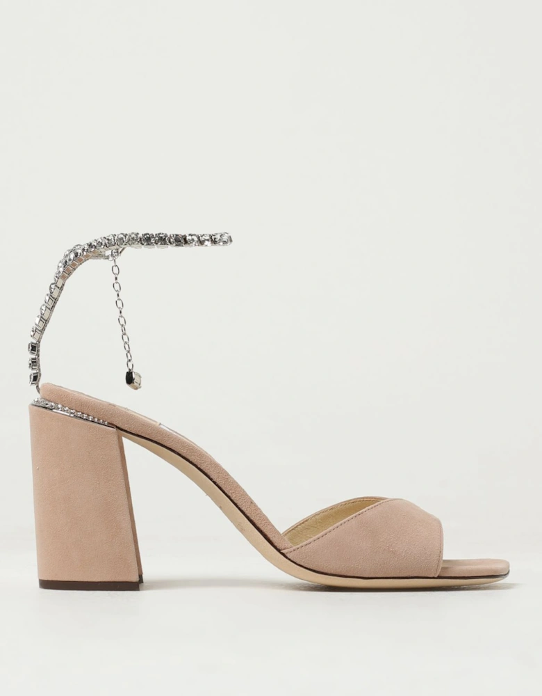 Saeda Suede Sandals Crystal Embellishment