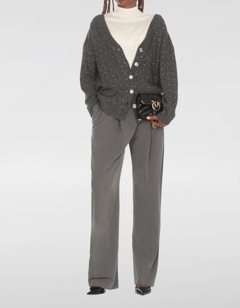Cropped Mock Neck Knit Sweater