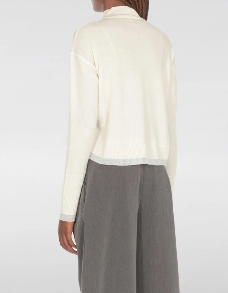 Cropped Mock Neck Knit Sweater