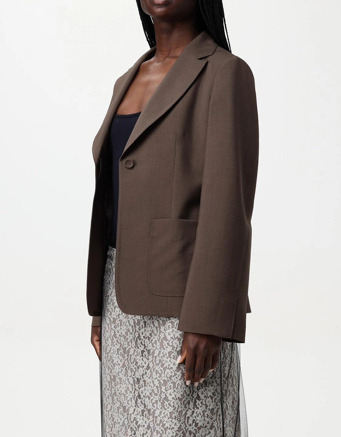Woven Notch Lapel Blazer