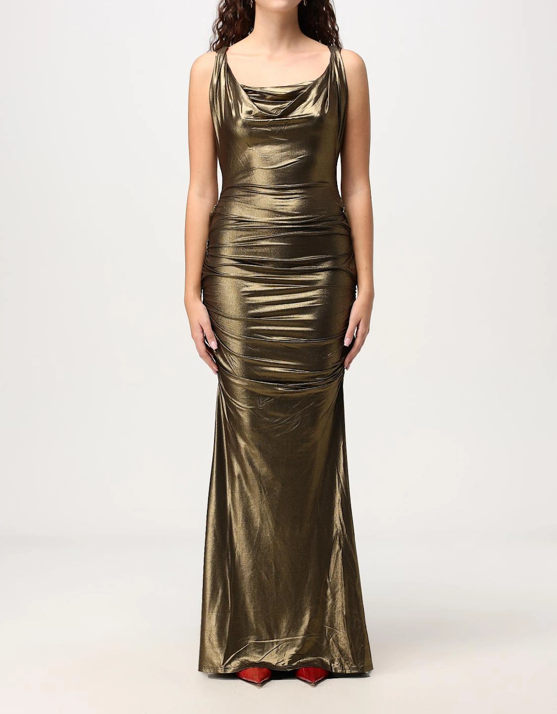 Metallic Cowl Neck Maxi Dress, 6 of 5
