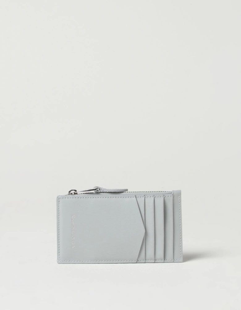 Skull Zip Card Holder Light Grey
