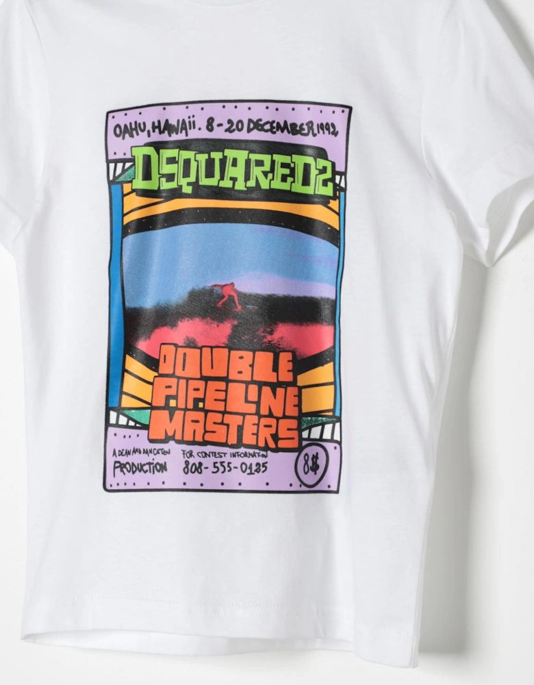 Kids Graphic Tee Surfing Design