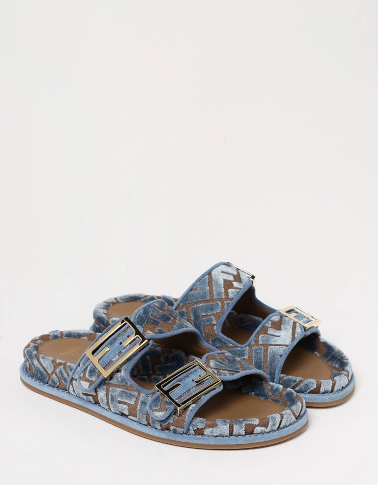 Slides Velvet Buckle