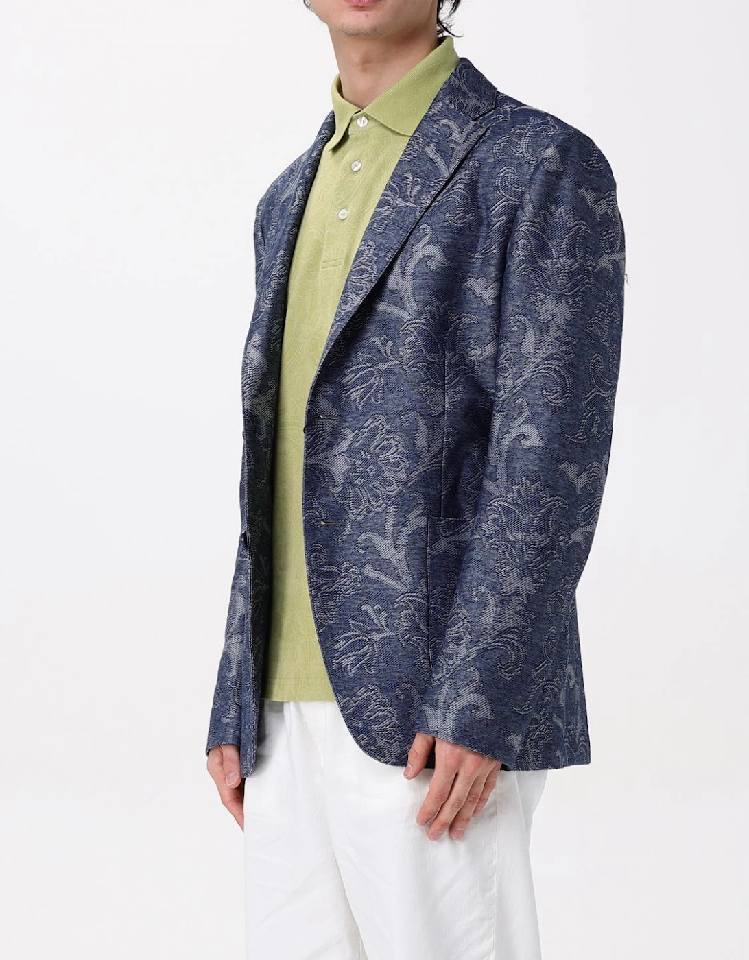 Paisley Print Linen Blazer