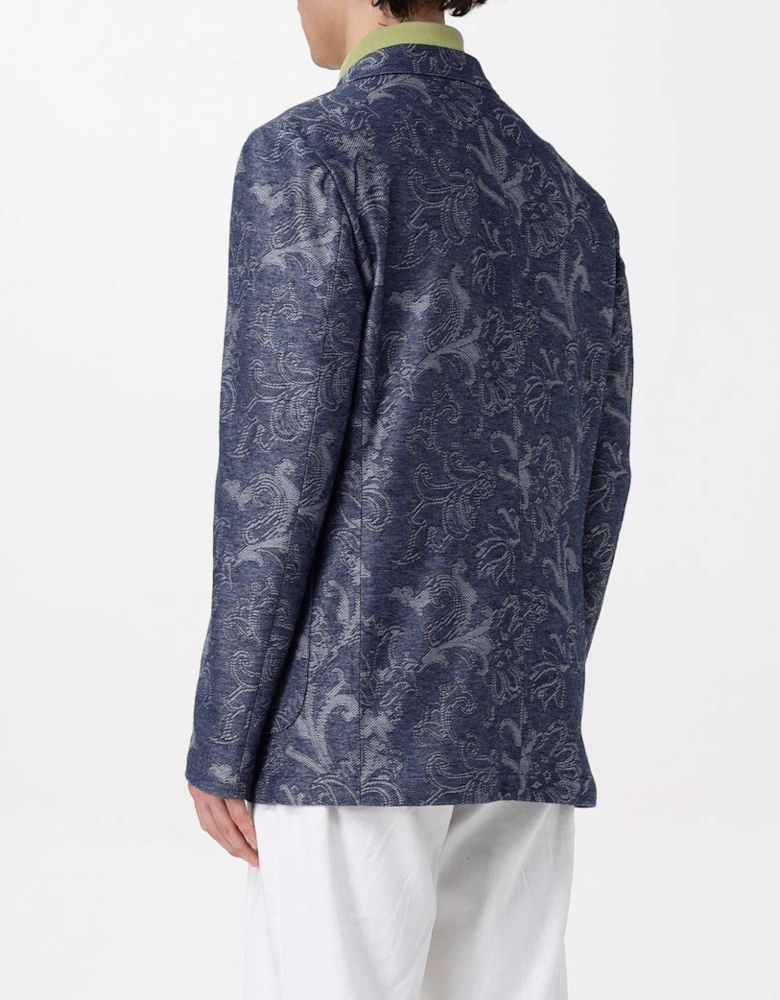 Paisley Print Linen Blazer