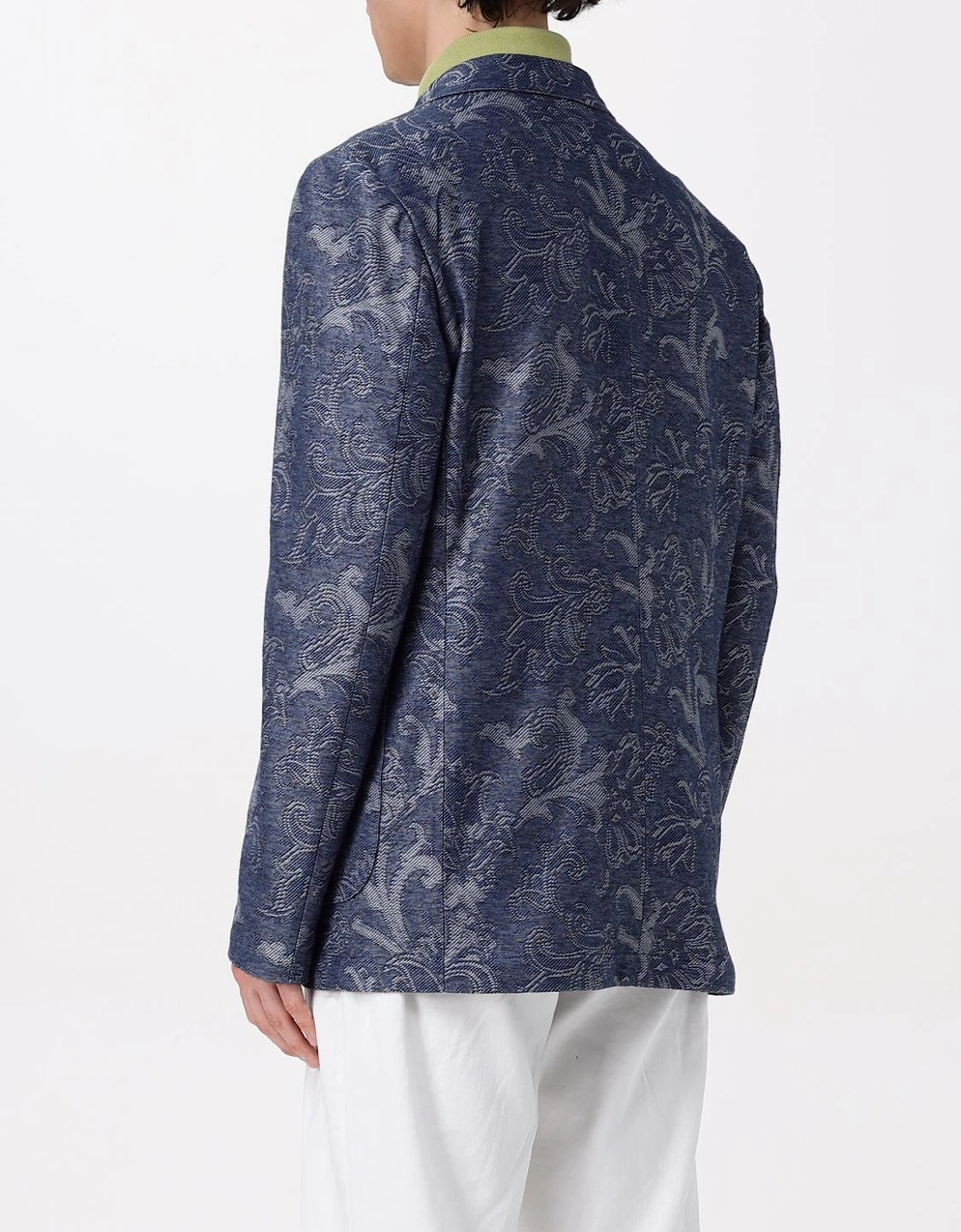 Paisley Print Linen Blazer
