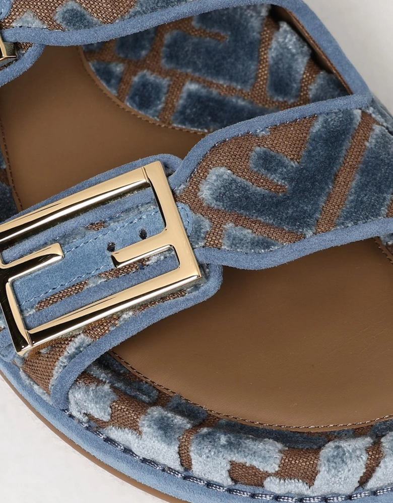 Slides Velvet Buckle