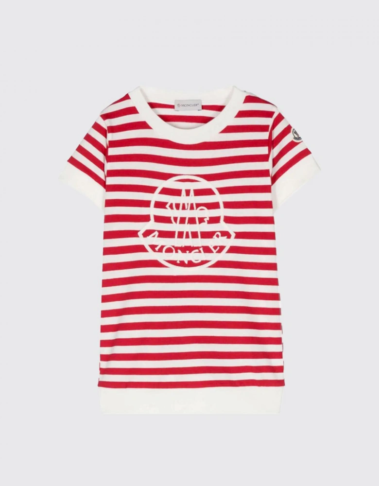 Kids Striped TShirt Logo Print