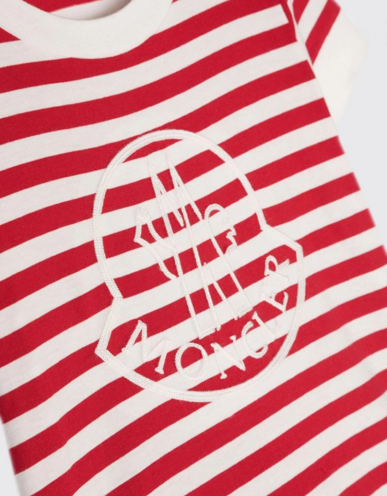 Kids Striped TShirt Logo Print