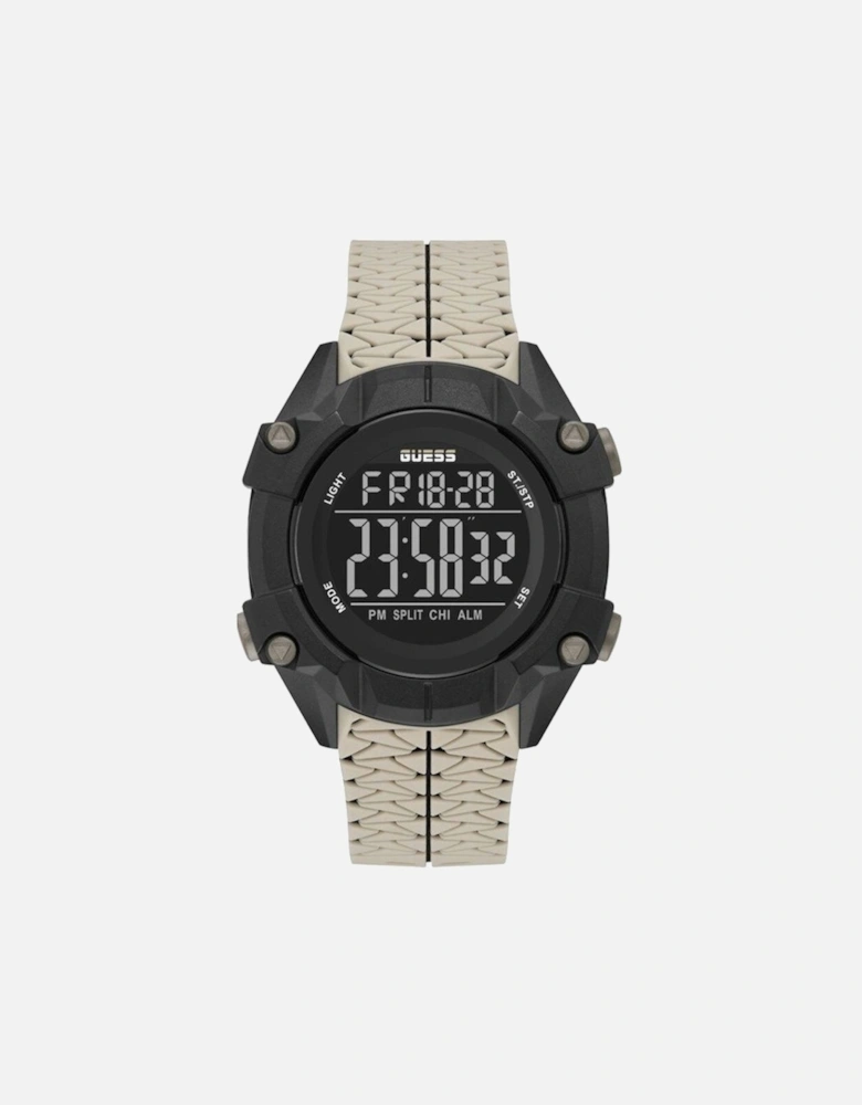 Digital Sport Watch Beige Resin Strap