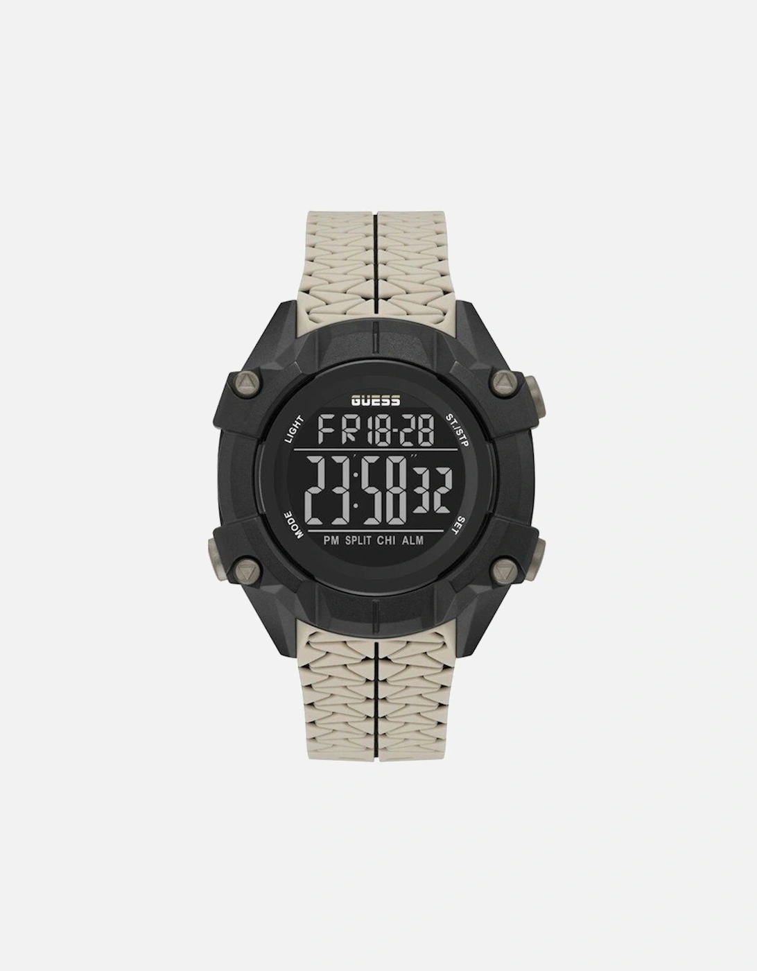 Digital Sport Watch Beige Resin Strap, 3 of 2