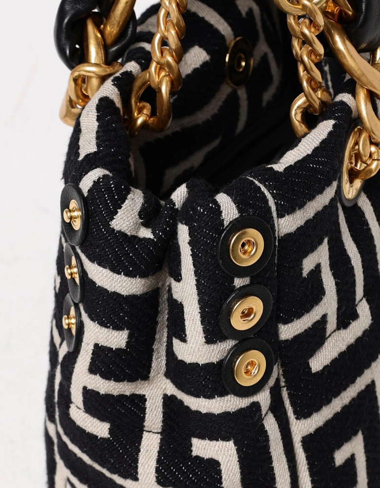 Chain Bumbag Black and White Geometric