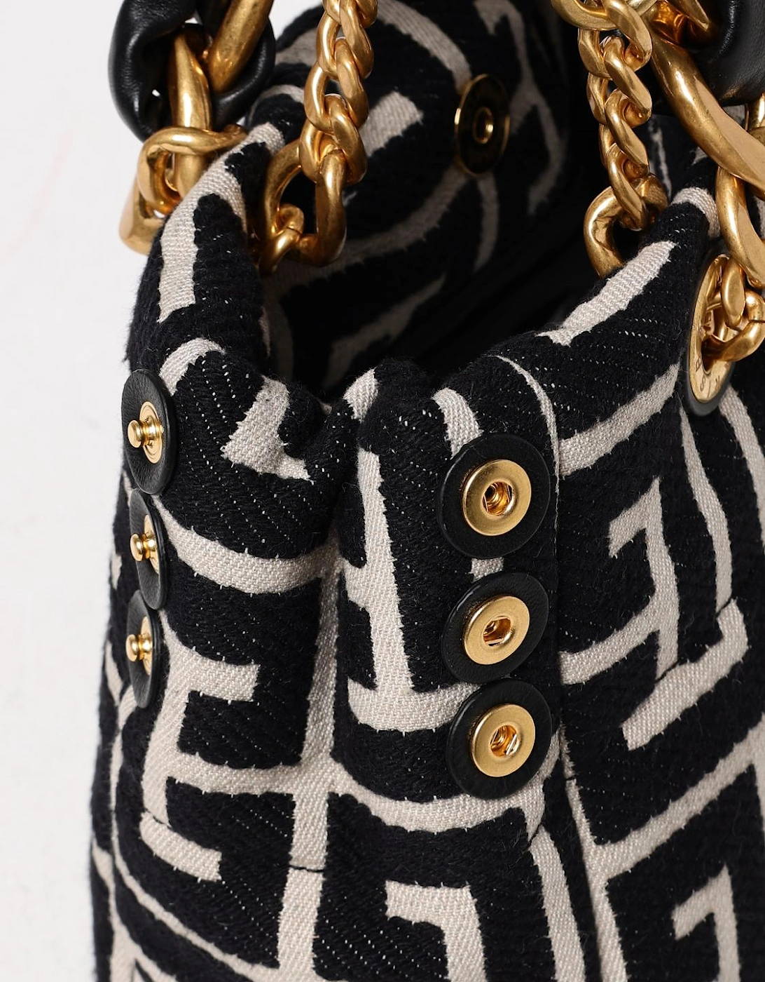 Chain Bumbag Black and White Geometric