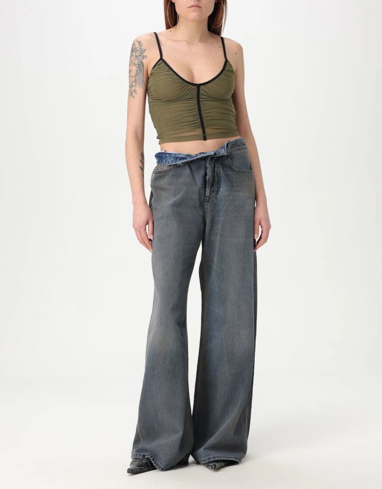 Mesh Fitted VNeck Top