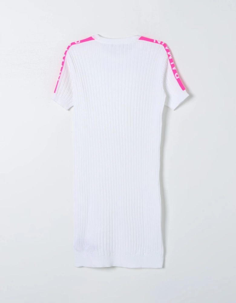 Ribbed Knit Mini Dress Short Sleeves