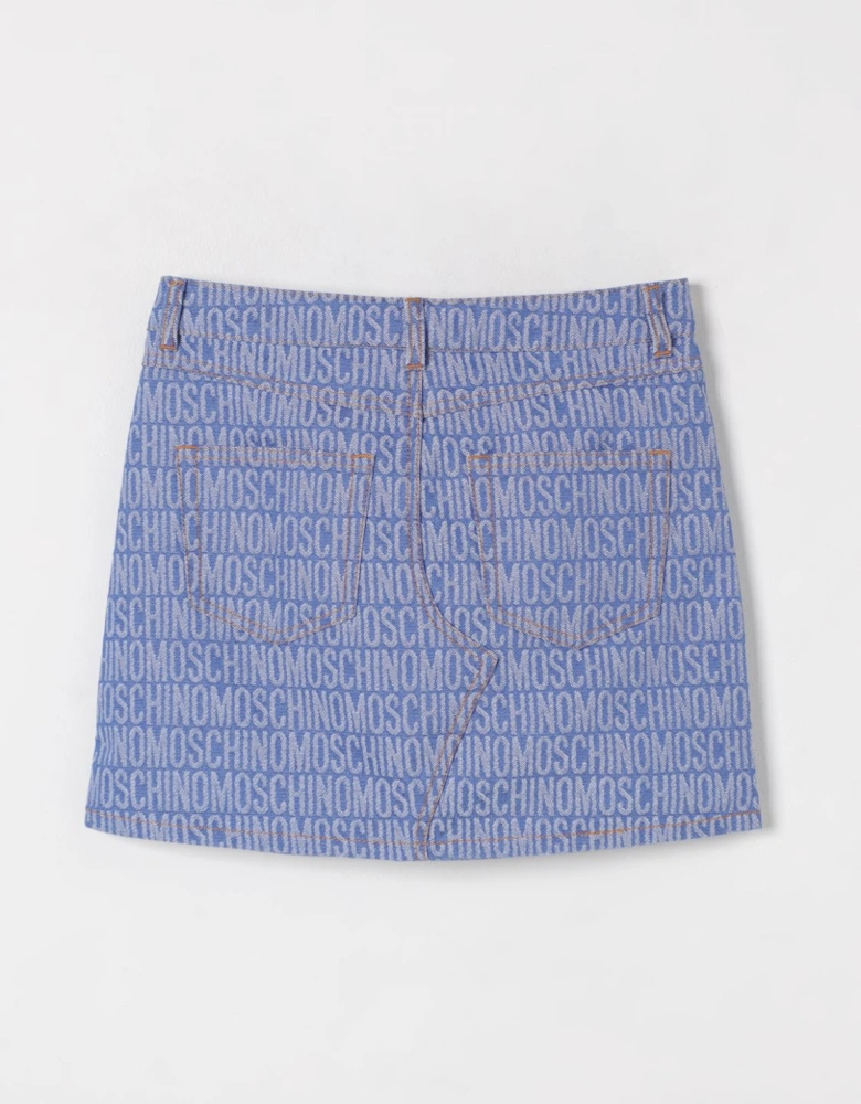 Logo Denim Mini Skirt