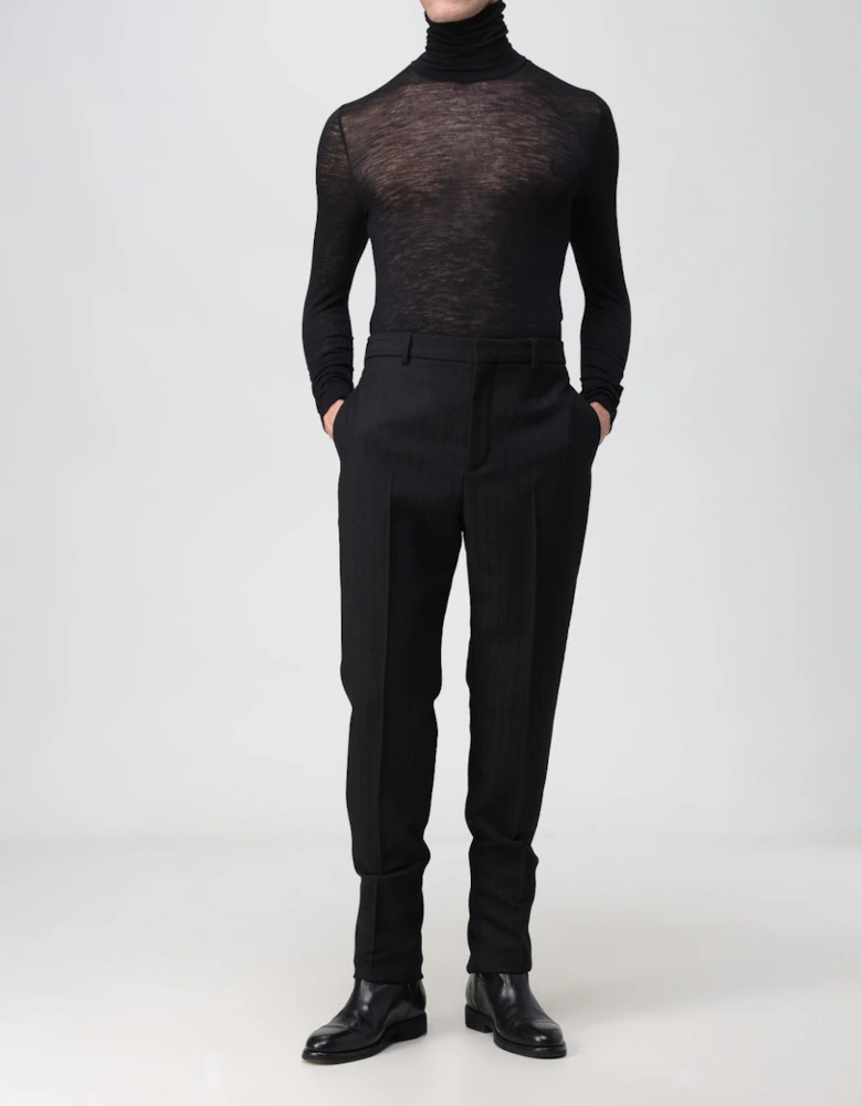 Straight Leg Wool Trousers