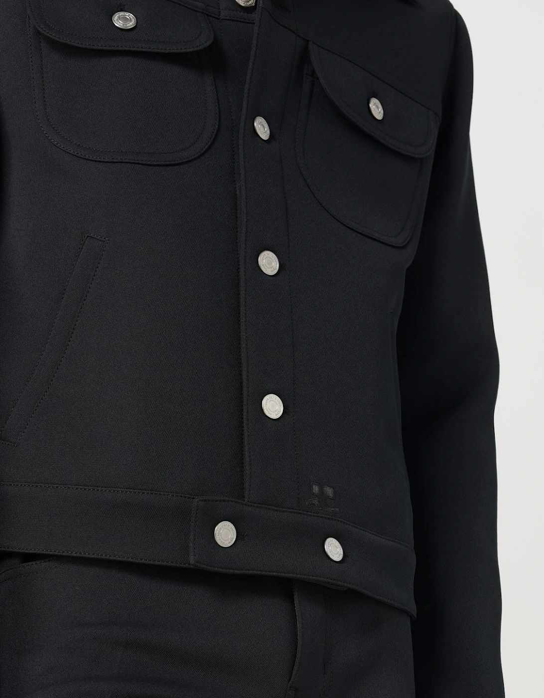 Classic Fit Jacket with Patch Pockets and Button Closure