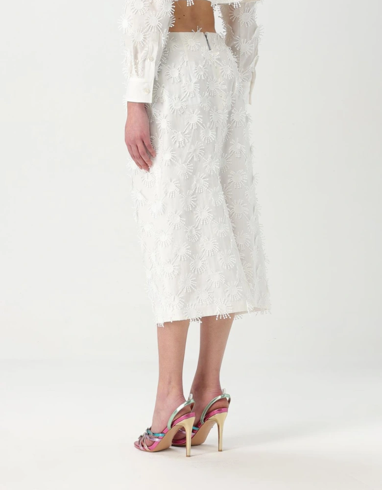 Embellished Floral Midi Skirt