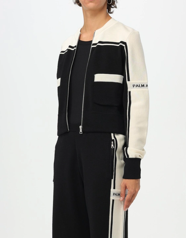 Colorblock ZipUp Knit Cardigan