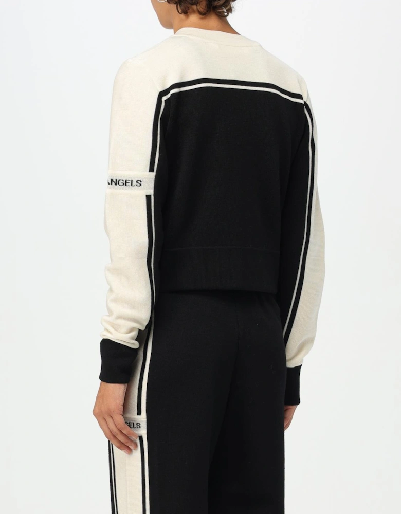 Colorblock ZipUp Knit Cardigan