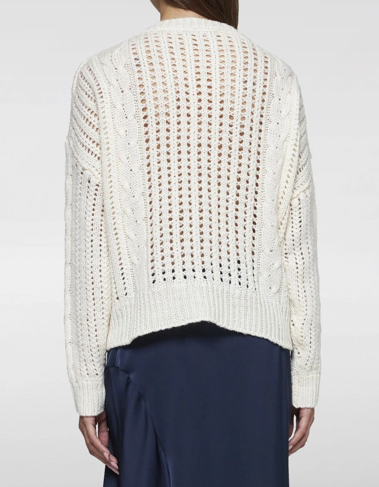 Cable Knit Eyelet Detail Sweater