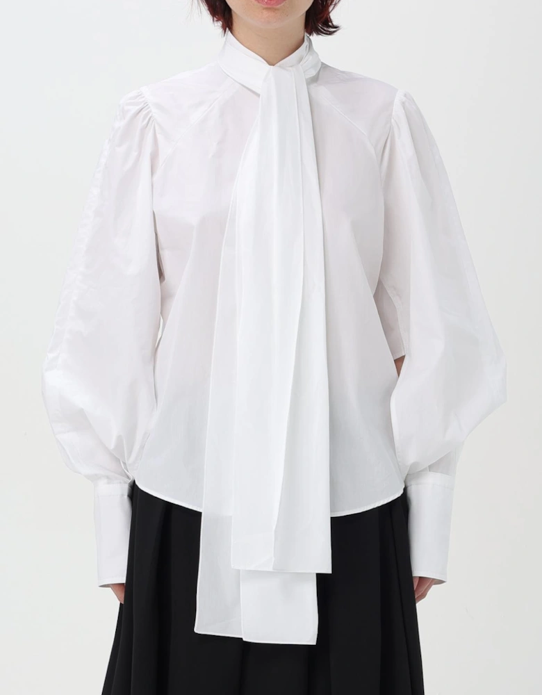 Tie Neck Poplin Blouse