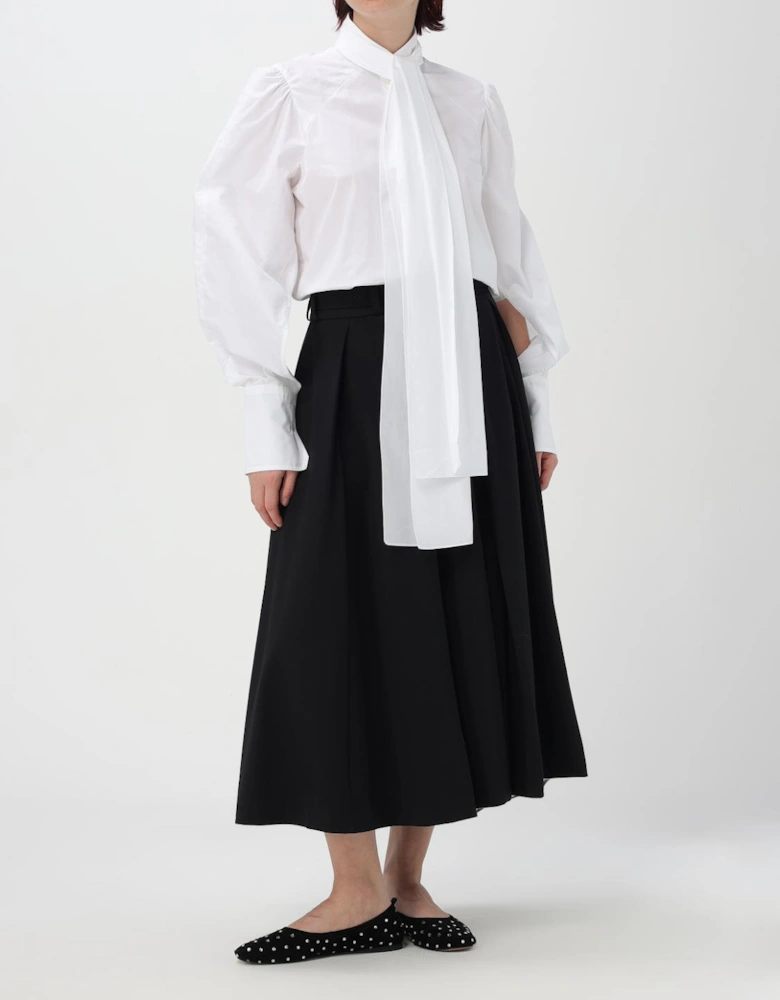 Tie Neck Poplin Blouse