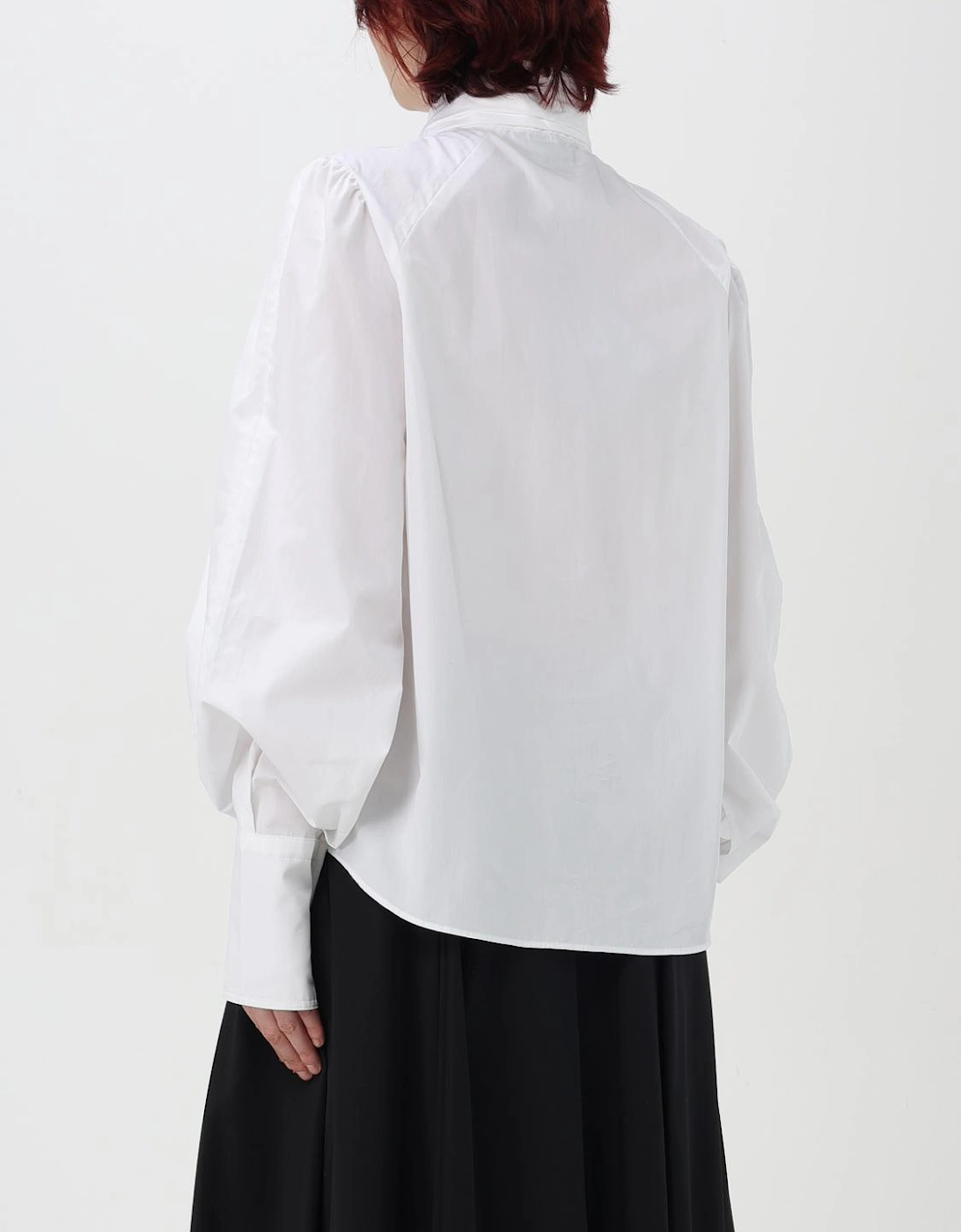 Tie Neck Poplin Blouse