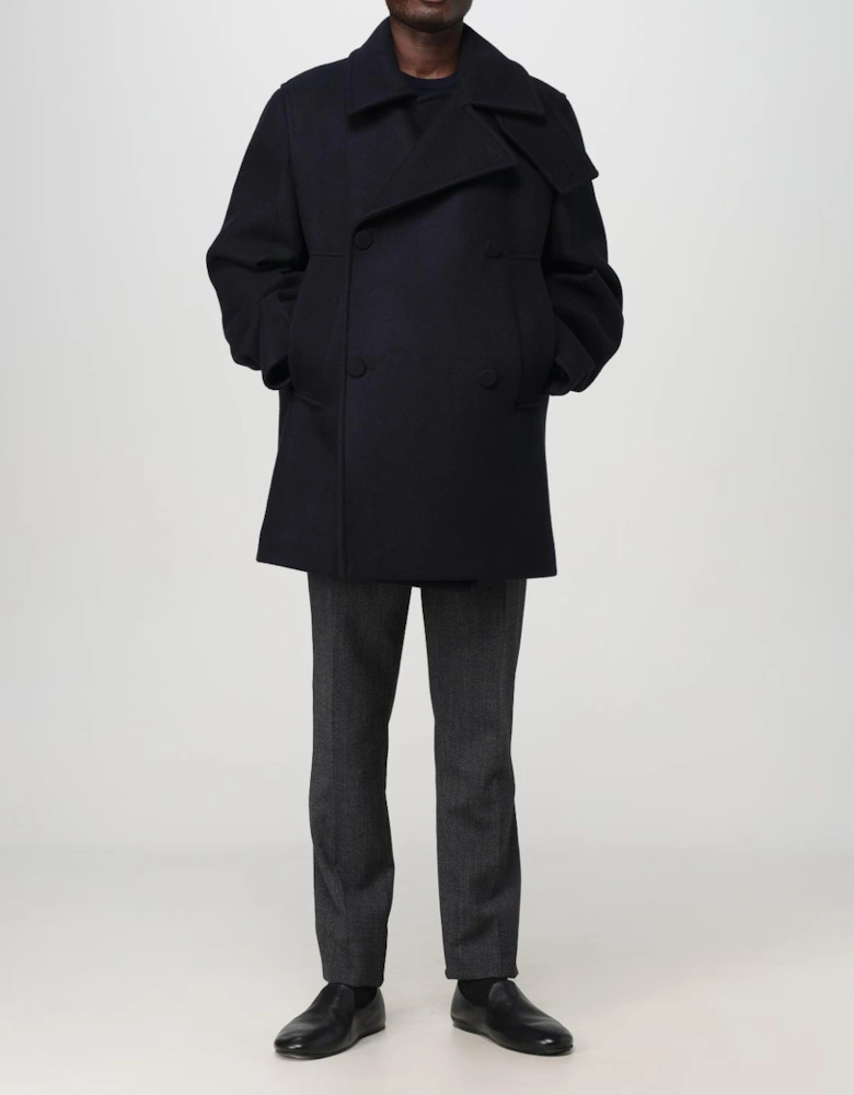 High Neck DoubleBreasted Wool Coat