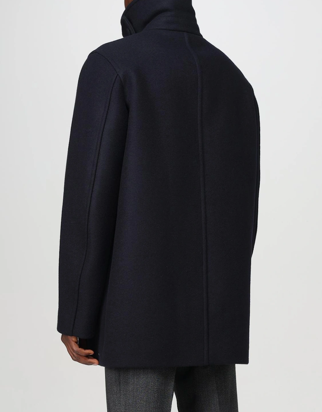 High Neck DoubleBreasted Wool Coat