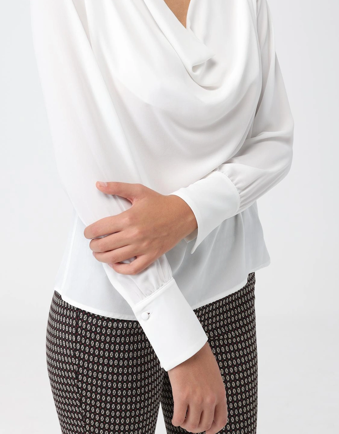 Cowel Neck Long Sleeve Blouse