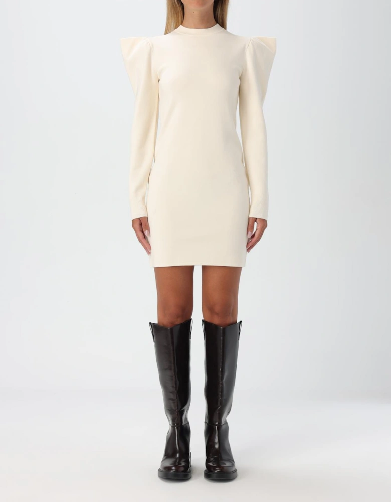 Puff Shoulder Knit Mini Dress