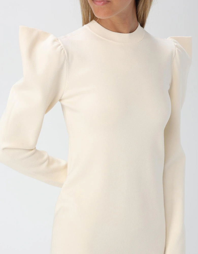 Puff Shoulder Knit Mini Dress