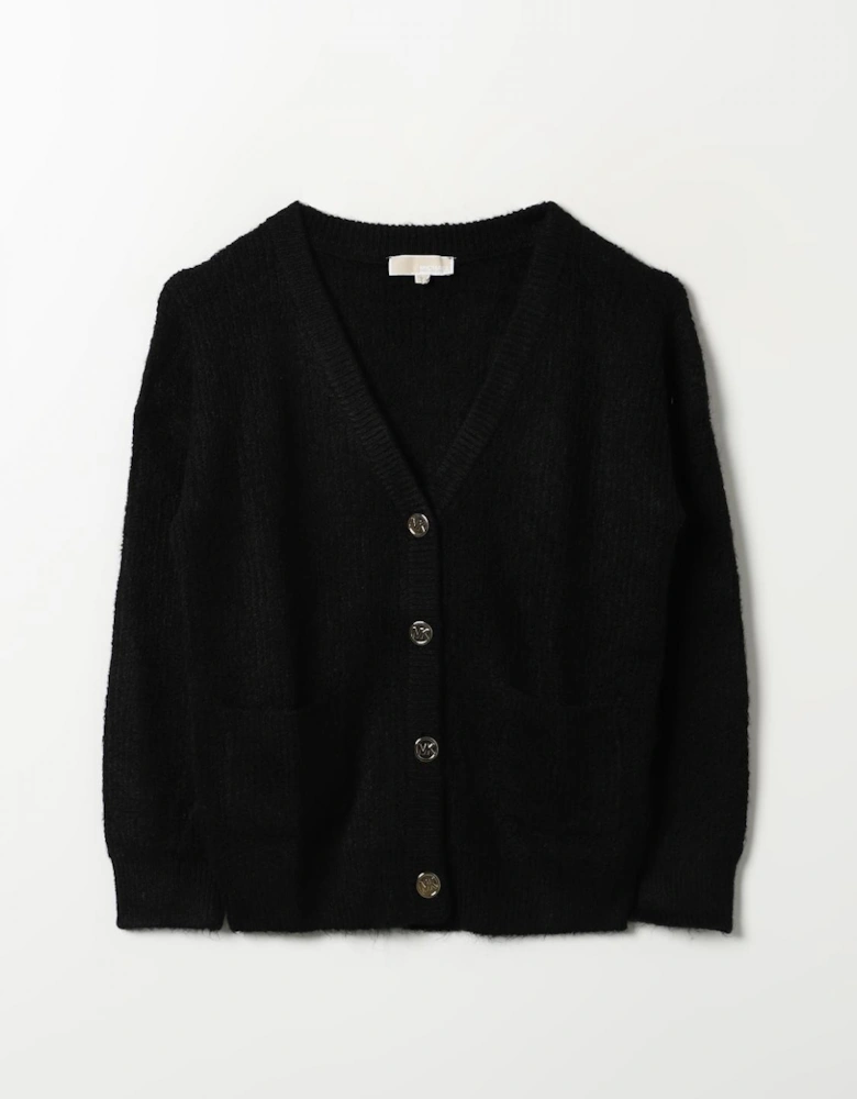 Fuzzy Knit Cardigan with Pockets