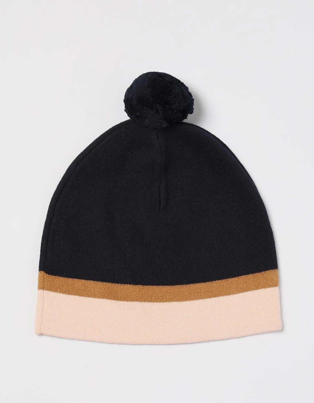 Pom Pom Beanie with Stripe