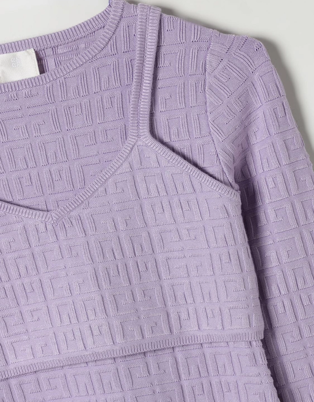Knitted TwoPiece Set Geometric Pattern