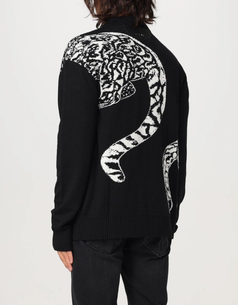 Jaguar Print Merino Wool Sweater